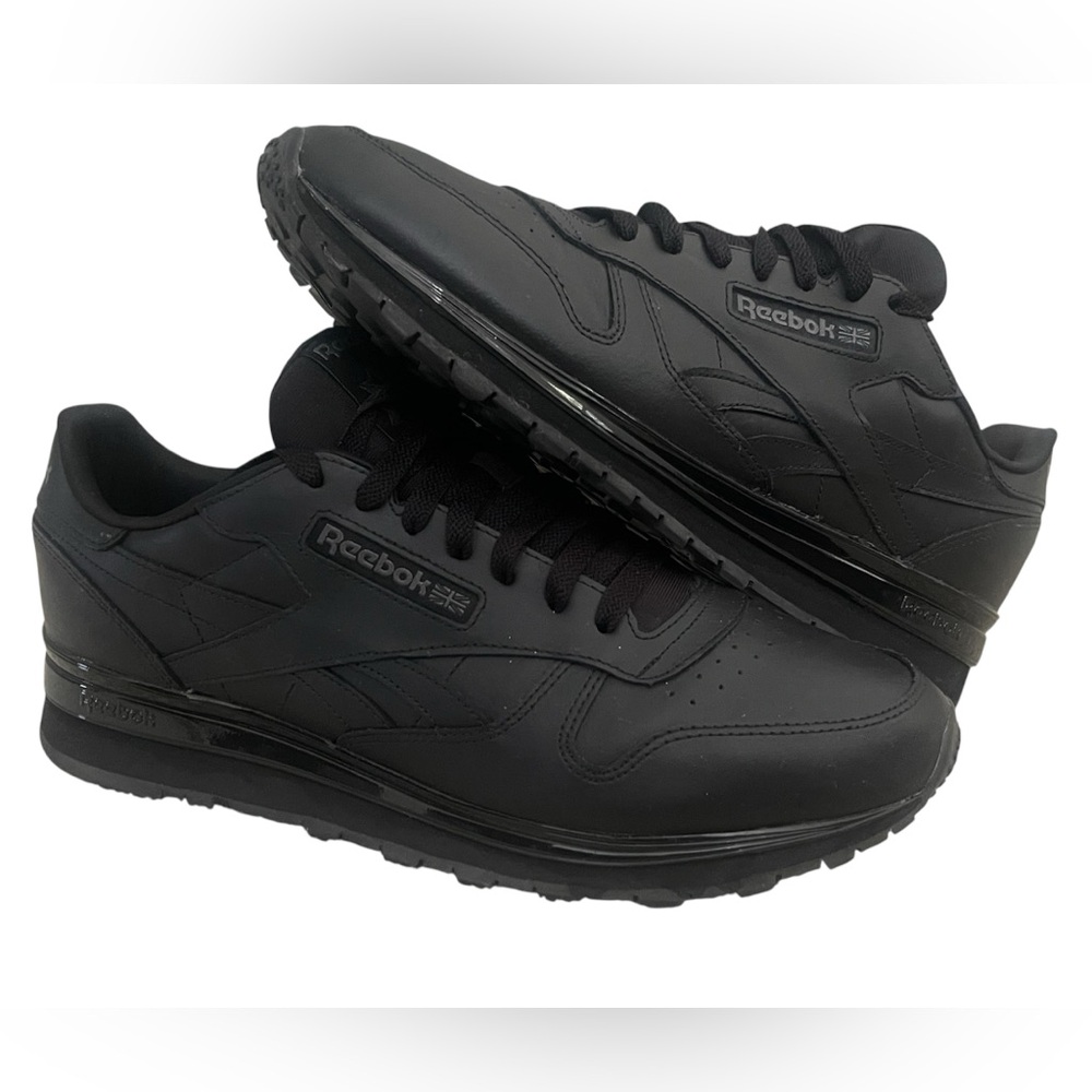 REEBOK MENS BLACK SNEAKER 100046160 CLASSIC LEATHER CLIP GX9728 SIZE 12 🔥